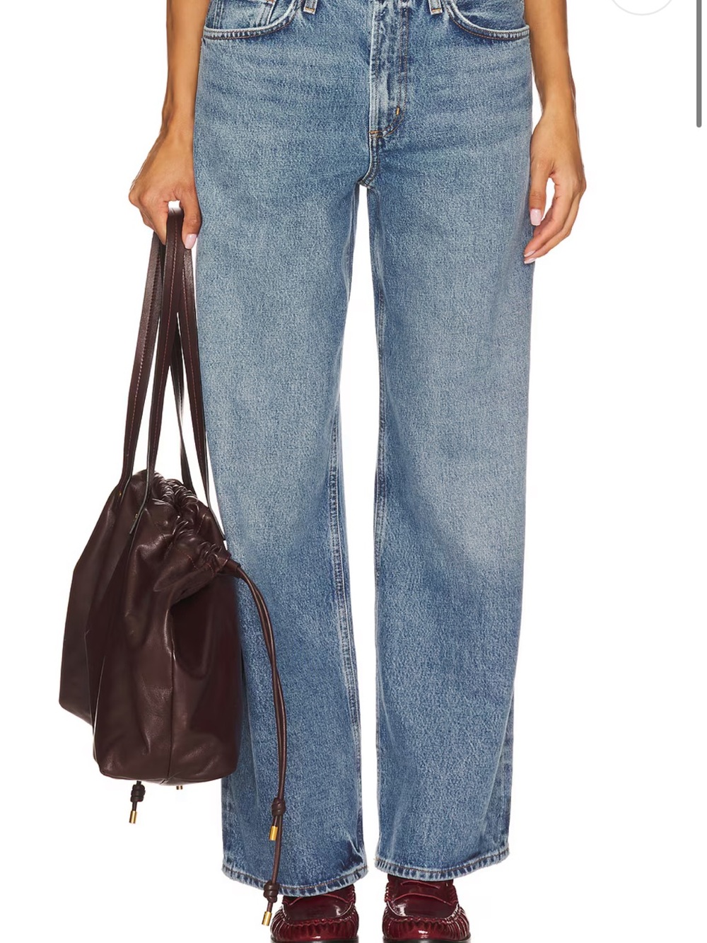 Agolde Keira Blue Wide Leg low -Rise Jeans 25